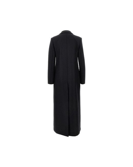 Harris Wharf London Black Pressed Wool Coat
