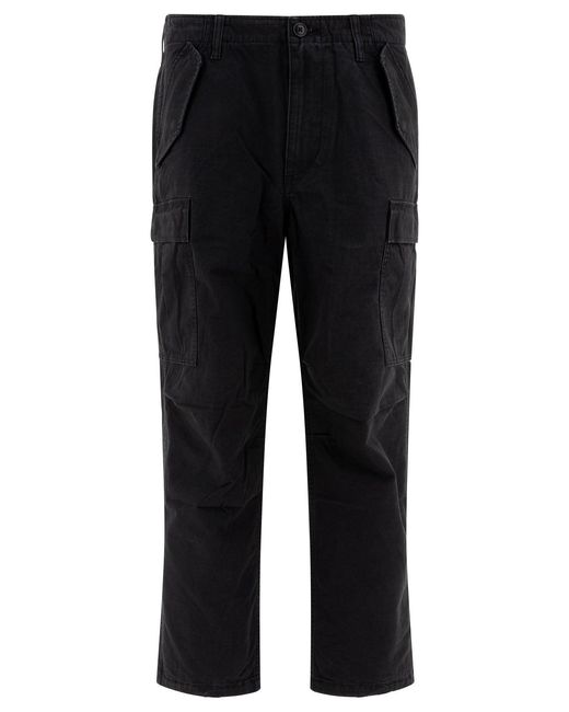Stussy Black Cotton Trousers for men