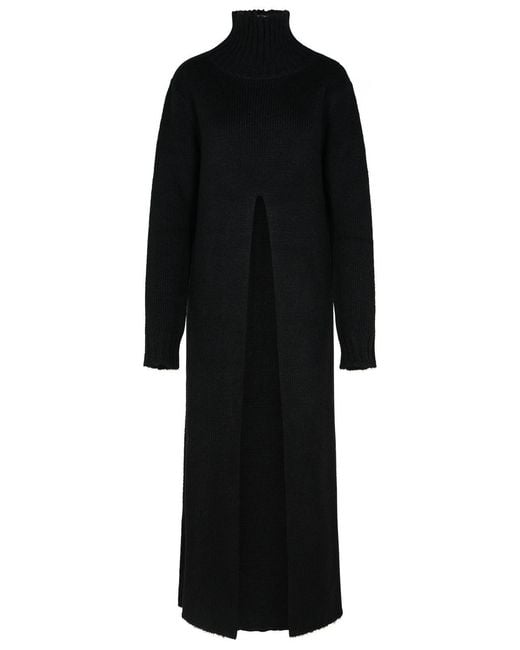 Jil Sander Black Alpaca Blend Dress