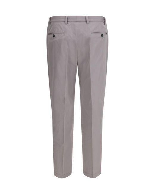Prada Gray Tailored Cotton Poplin Pants for men