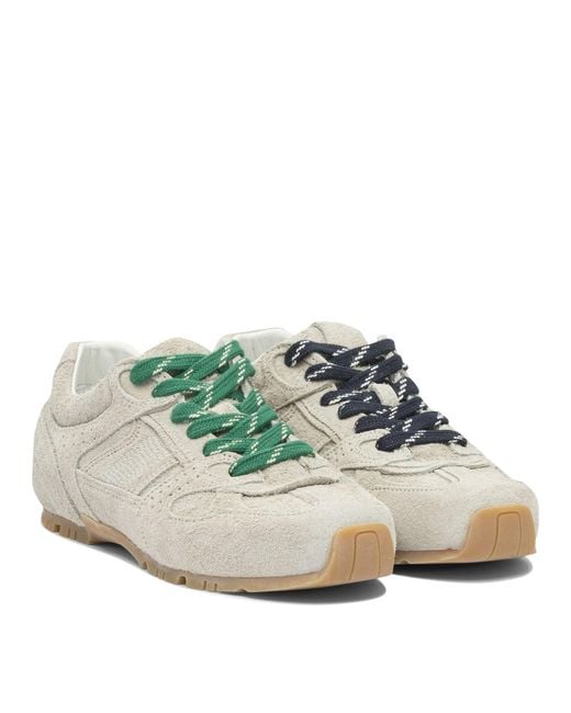 Alohas White Tb.56 Suede Fuzzy Light Leather Sneakers