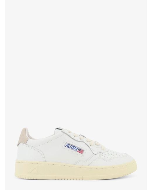 Autry White Medalist Leather Sneakers