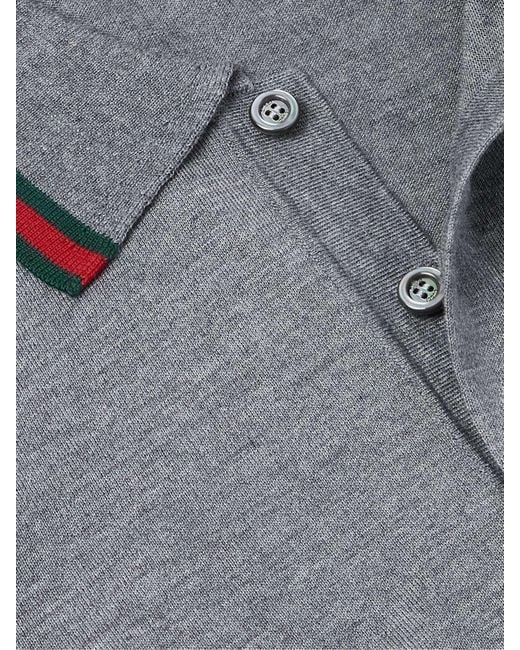 Gucci Gray Short Sleeves Polo Shirt for men