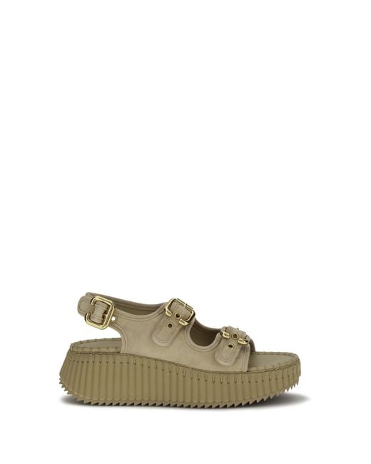 Women's Metallic Chloã Nama Wedge Sandals