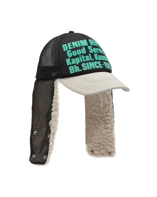 Kapital Green Denim Repair Service Trucker Hat for men