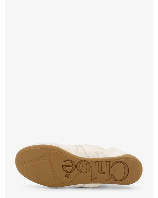 Chloé White Kick Leather Sneakers With Side Logo