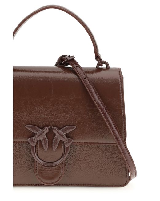 Pinko Brown Handbag Love One Burgundy Leather
