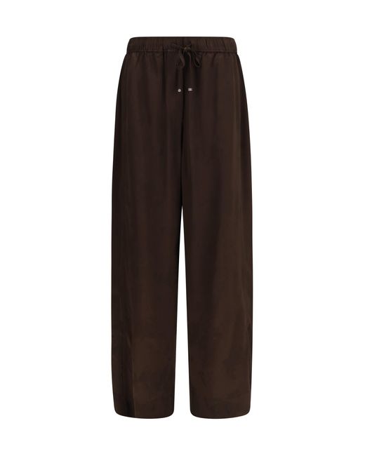 Ganni Brown Satin Drawstring Pants