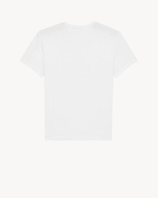 Saint Laurent White Cotton Modal T-Shirt