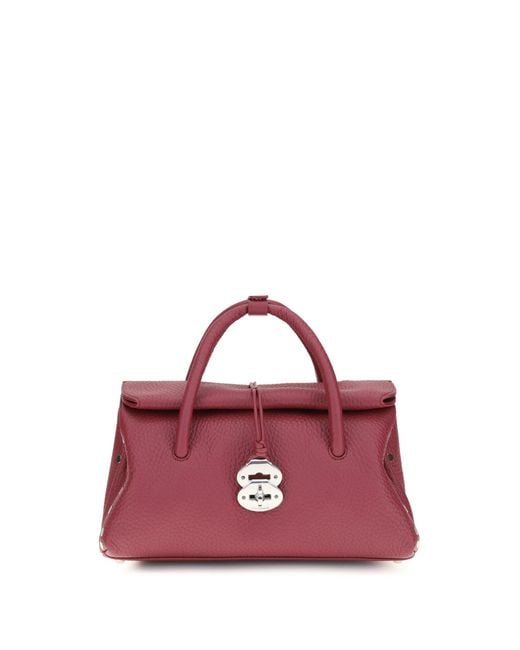 Zanellato Purple Shoulder Bag Dotta Centauro Calf Leather