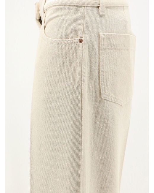 Aspesi Natural Denim Trousers With Back Logo Patch