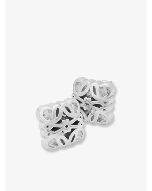 Loewe White Anagram Bombe Sterling Earrings
