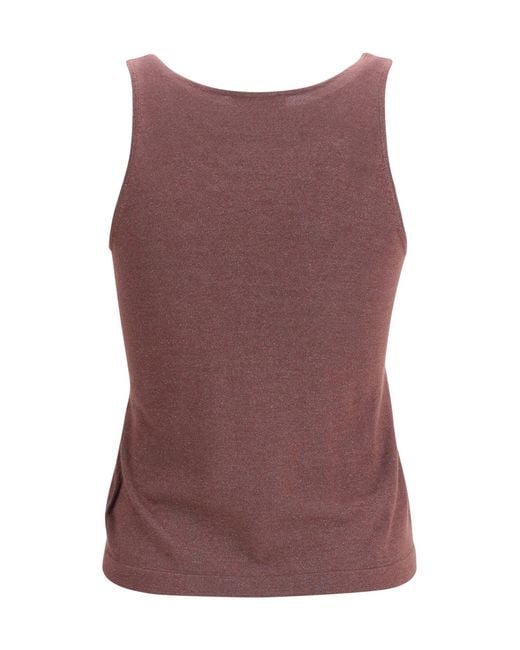 Brunello Cucinelli Purple Sparkling Knit Tank Top