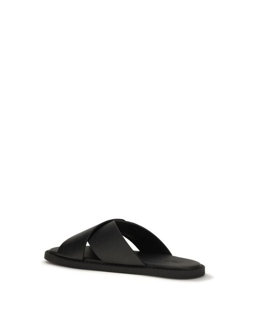 Fendi Black Slide Sandals Calfskin for men