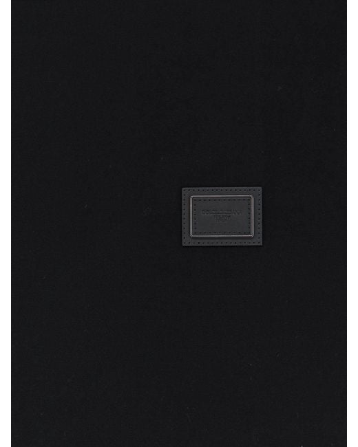 Dolce & Gabbana Black Cotton T-Shirt With Iconic Detail for men