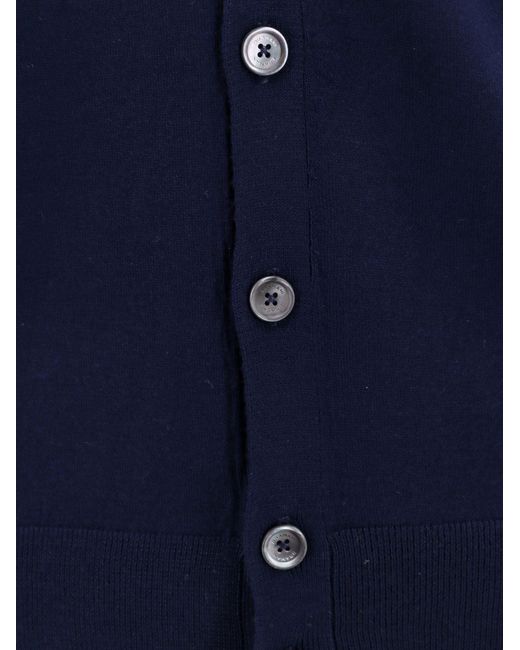 Bramani Cashmere Blue Wool Cardigan for men