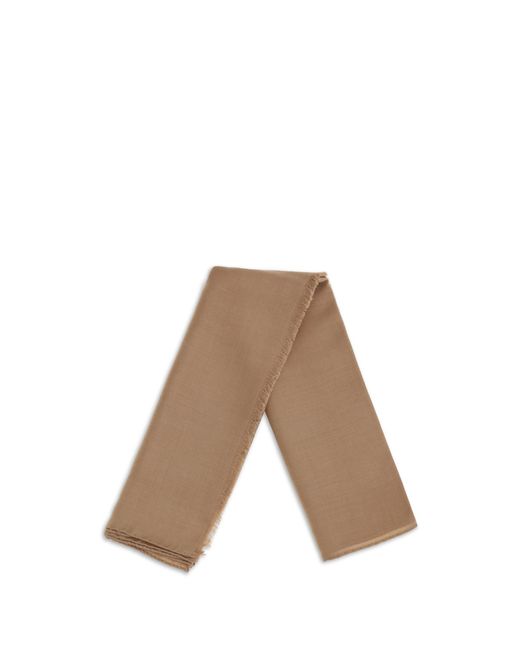 Max Mara Natural Fringed Scarf