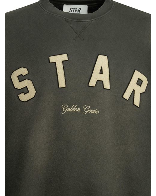 Golden Goose Deluxe Brand Gray Star Crewneck Cotton Sweatshirt