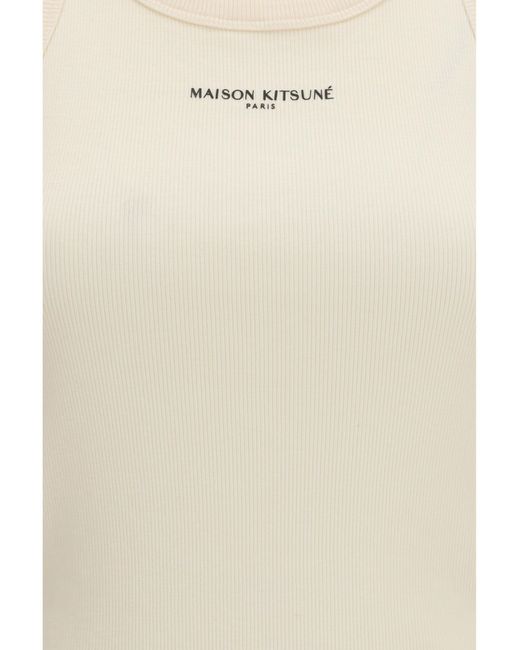 Maison Kitsuné Natural Ribbed Tank Top Noble