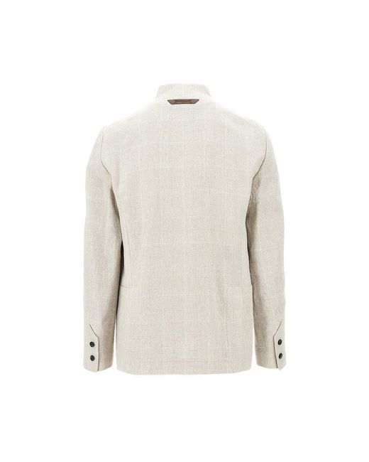 Sease White 'Ellen 2.0' Destructured Linen Jacket for men