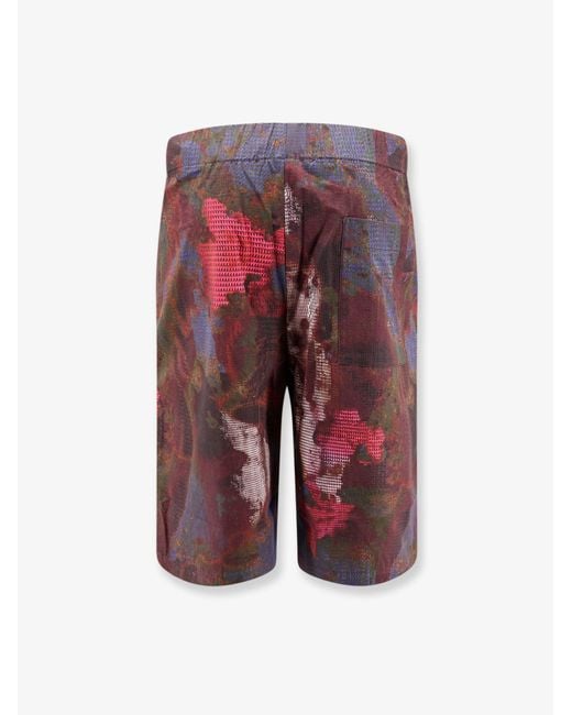 Oamc Peacemaker Red Bermuda Shorts Vapor Cotton for men