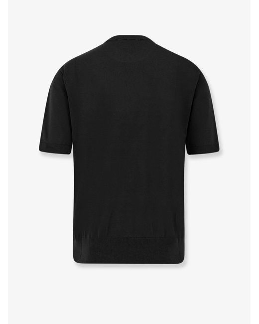 Laneus Black Cotton Sweater for men