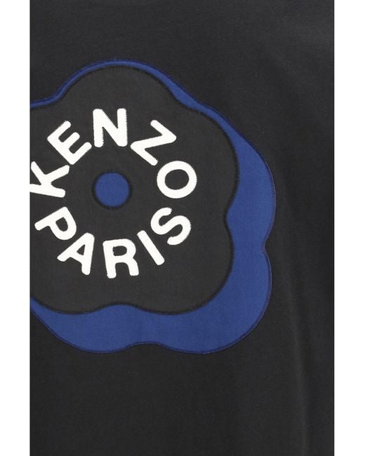 KENZO Black Boke Flower 2.0 Embroidered Cotton T-Shirt for men
