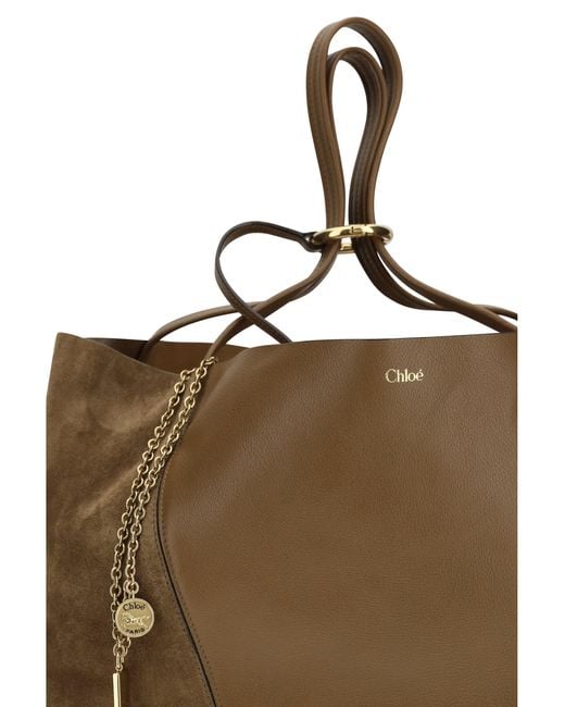 Chloé Brown Chloã Spin Tote Bag