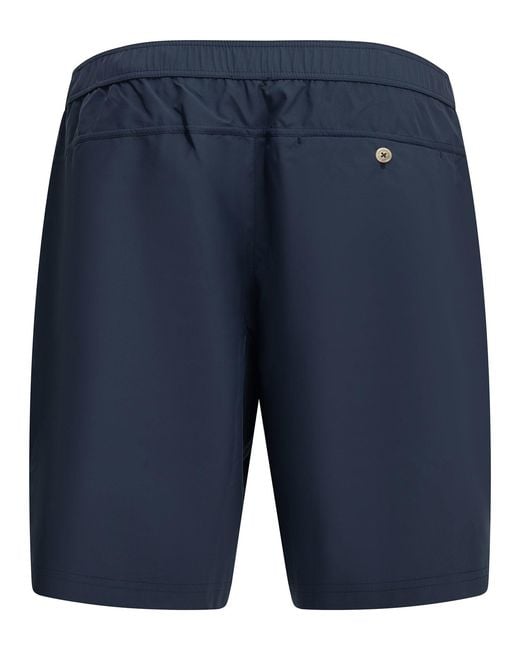 Brunello Cucinelli Blue Logo Shorts for men