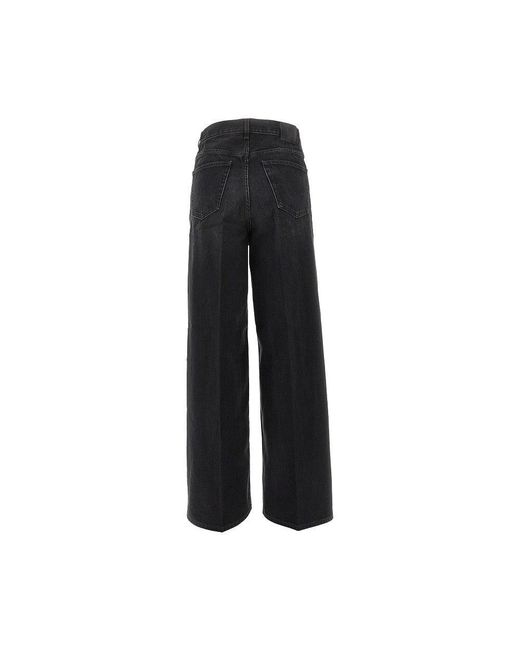 Totême Black Organic Cotton Wide Leg Jeans