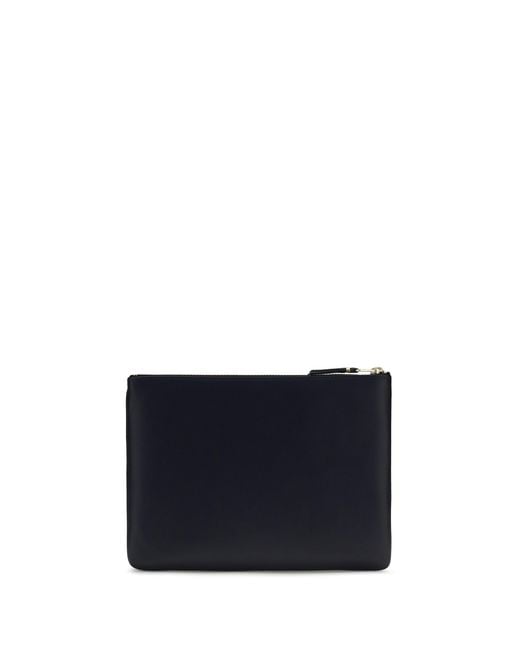Comme des Garçons Blue Leather Pouch for men