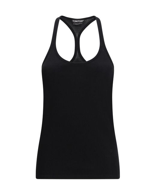 Tom Ford Black Silk-Blend Ribbed Jersey Tank Top