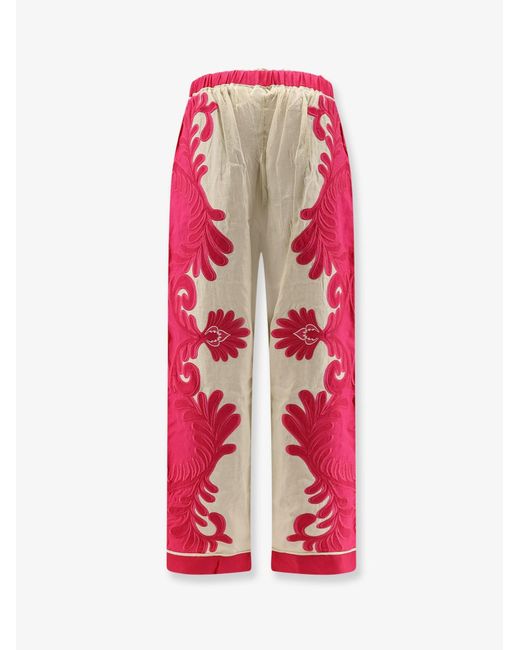 Farm Rio Red Trousers Linen-Blend