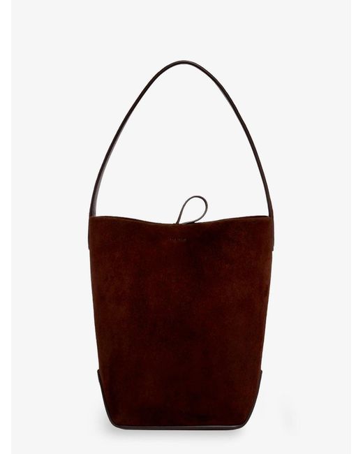 The Row Red N/S Park Tote Edge Suede Shoulder Bag