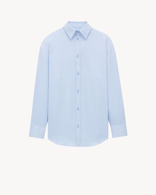 Saint Laurent Blue "Oxford" Cotton Shirt for men