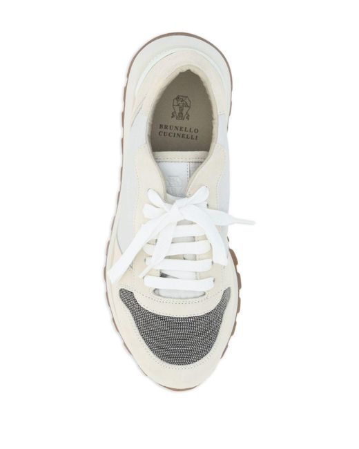 Brunello Cucinelli White Precious Toe Sneakers