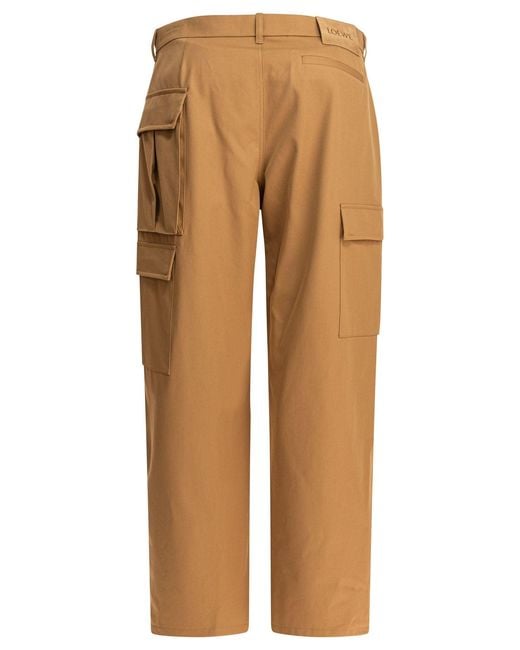Loewe Natural Cotton And Silk Cargo Trousers for men