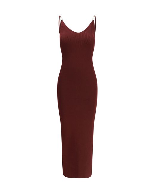 Versace Purple Safety Pin Slip Midi Dress