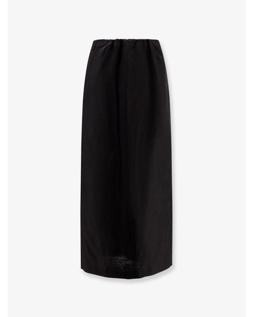 The Row Black Saul Cotton And Silk Long Skirt