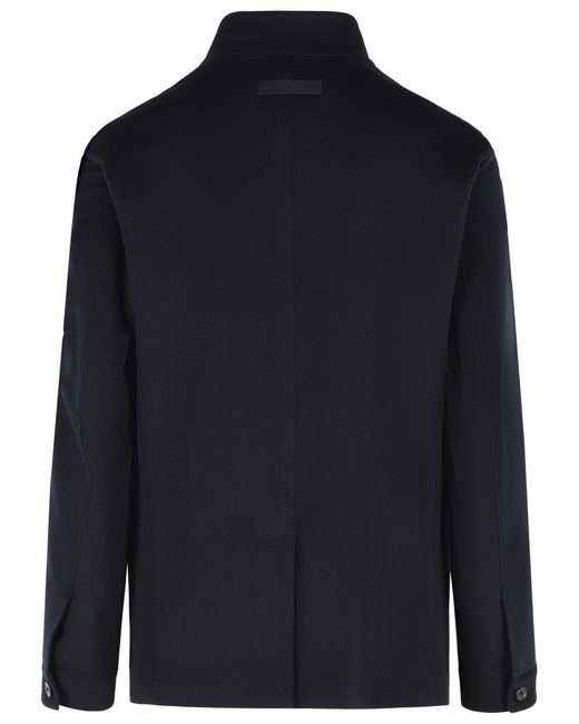 Zegna Blue 'Oasi' Dark Cashmere Blazer for men