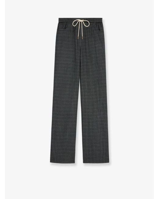 Céline Gray Madras Wool And Cashmere Jogger Trousers