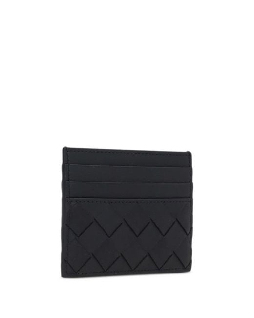 Bottega Veneta Black Intrecciato Leather Cardholder for men