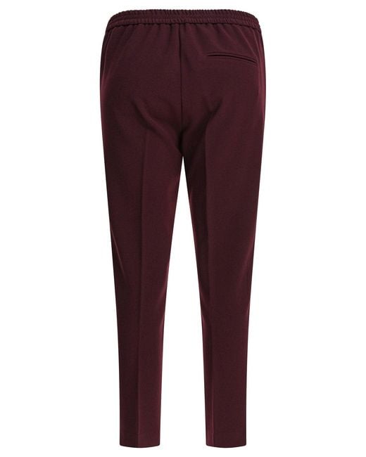 Semler Purple Pants With Elasticized Waist Trousers Bordeaux