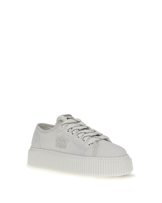 Miu Miu White Platform Sneakers