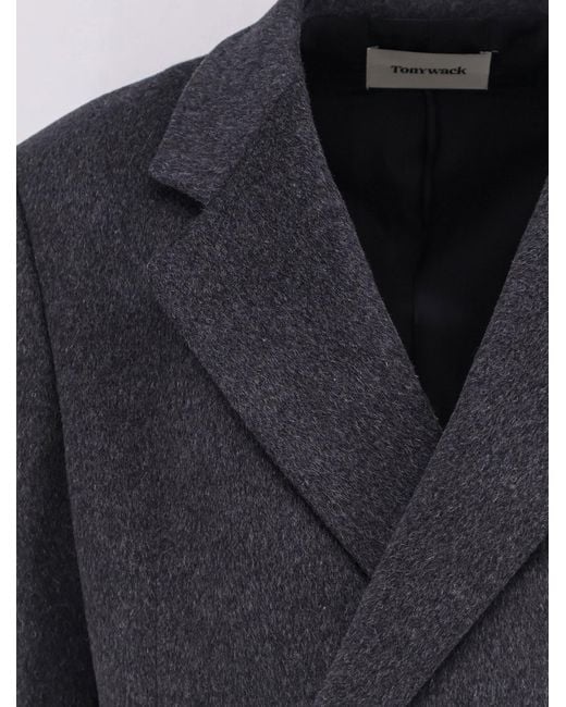 TONYWACK Blue Tailored Wool And Cashmere Coat for men