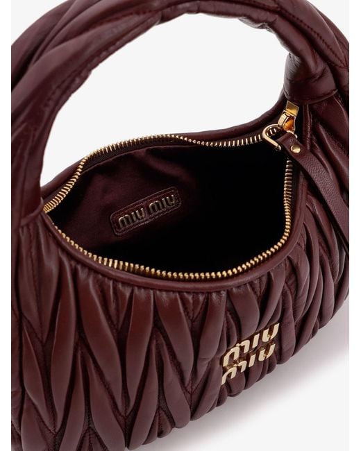 Miu Miu Brown Wander Matelasse Leather Shoulder Bag