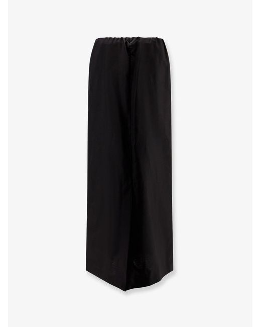The Row Black Saul Cotton And Silk Long Skirt