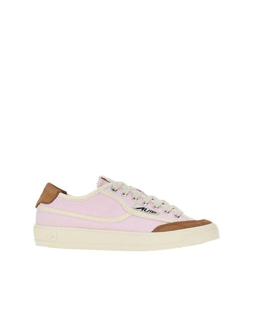 Autry Pink Windscape Low Canvas Sneakers
