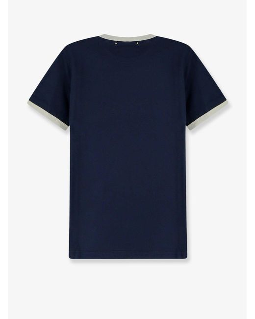 Golden Goose Deluxe Brand Blue Vintage Script Logo Short-Sleeved T-Shirt for men