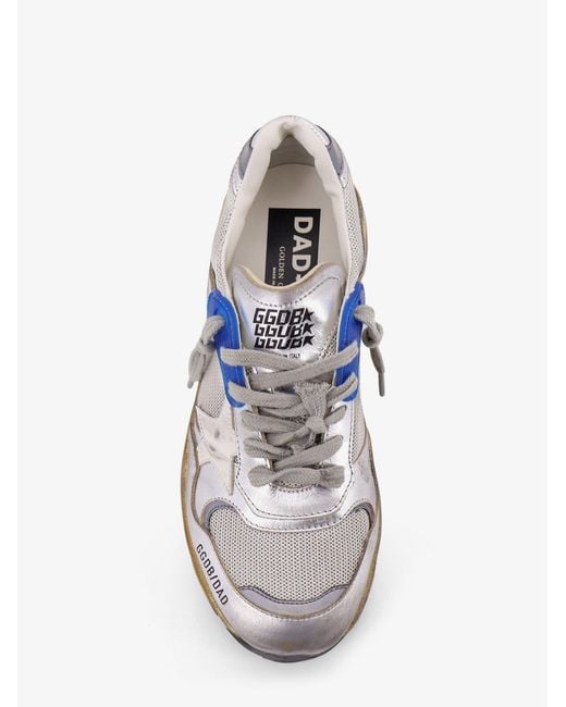 Golden Goose Deluxe Brand Blue Deluxe Brand Running Dad Mesh And Leather Sneakers With Logo On The Side